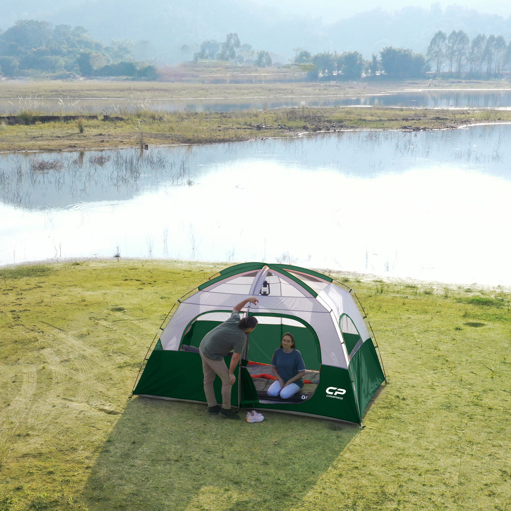 CAMPROS CP 6-Person Family Camping Tent - Top-Rated Upgraded Waterproof Dome Tent with Rainfly