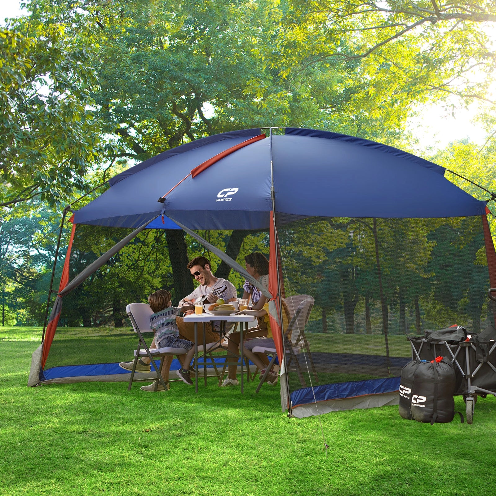 CAMPROS CP 12' × 10' Screen House Tent with Mesh Walls – Outdoor Shelter for Camping & Patio