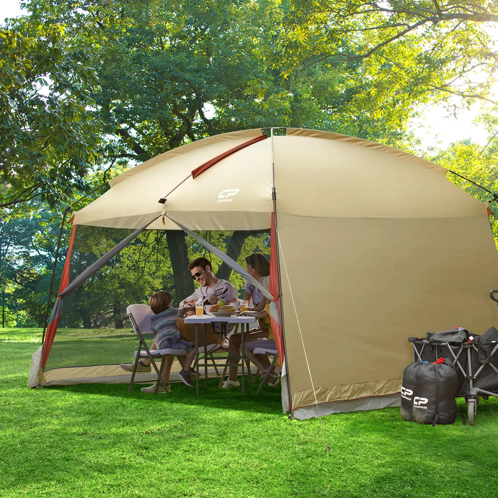 CAMPROS CP 12' × 10' Screen House Tent with Sidewall, 90-Inch Outdoor Screen Shelter for Camping, Patio and Backyard