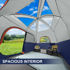 CAMPROS CP 6-Person Family Camping Tent - Top-Rated Upgraded Waterproof Dome Tent with Rainfly