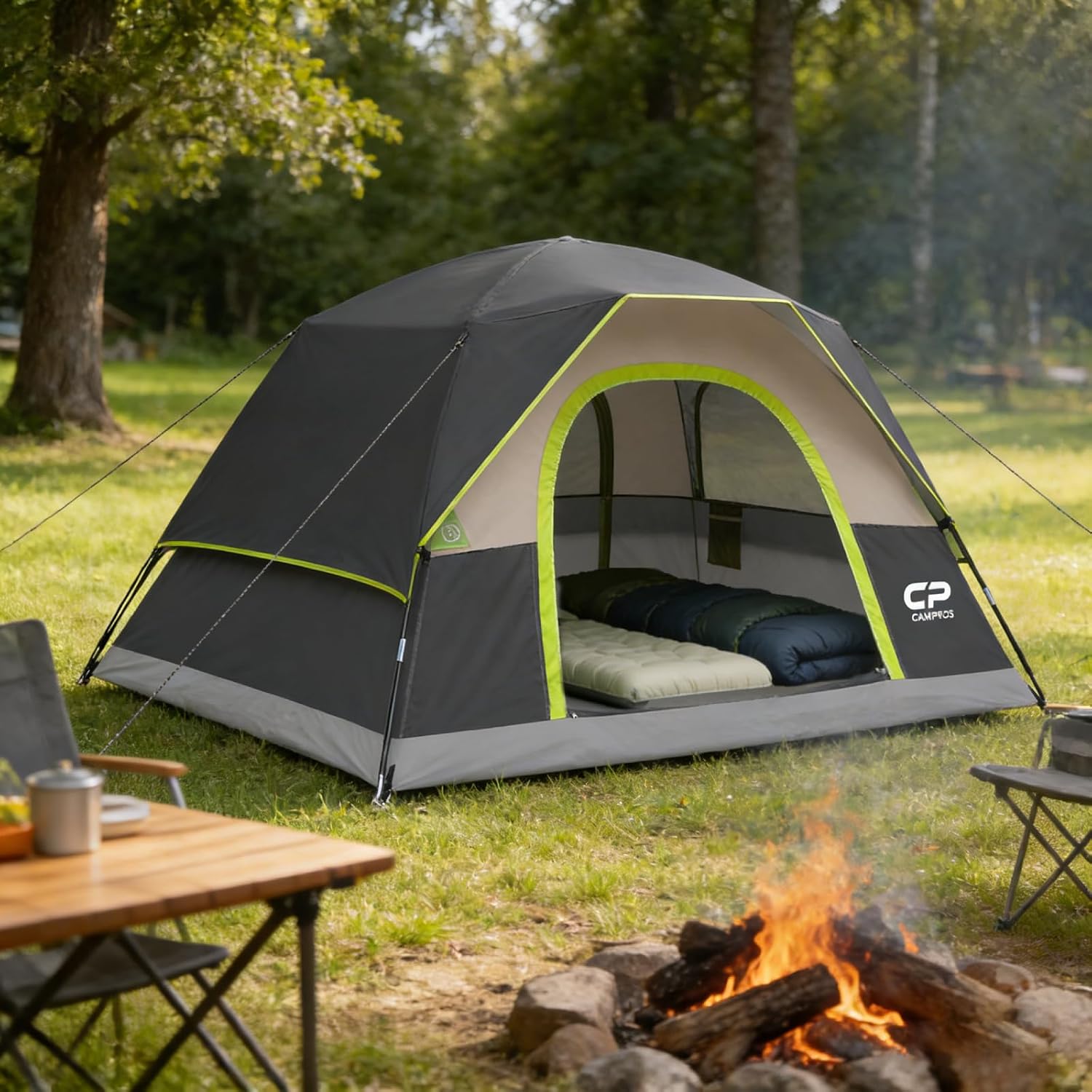 6 Person Camping Tent, Waterproof Windproof Easy Setup Dome Tent - CAMPROS CP