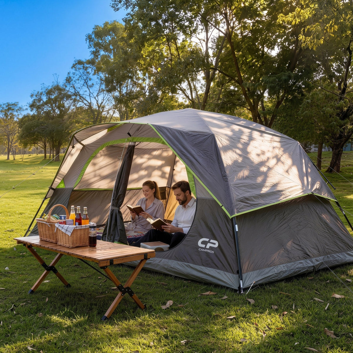 6/8 Person Family Camping Tent, Waterproof & Easy Setup Outdoor Dome Tent - CAMPROS CP