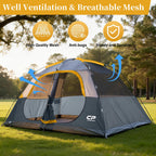 6/8 Person Family Camping Tent, Waterproof & Easy Setup Outdoor Dome Tent - CAMPROS CP