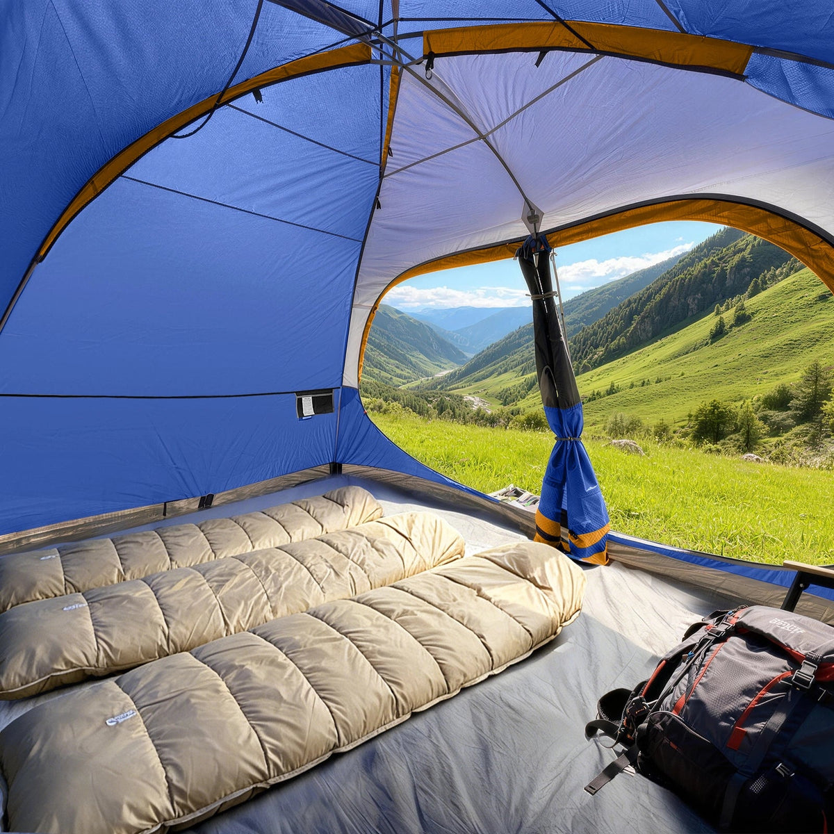 6/8 Person Family Camping Tent, Waterproof & Easy Setup Outdoor Dome Tent - CAMPROS CP