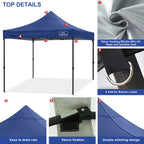 Canopy Replacement Top Cover for 10x10 Straight Leg Peak Tent, 500D PU Coated Polyester Waterproof UV Protection Outdoor Patio Commercial Sun Shade Roof, Top Only