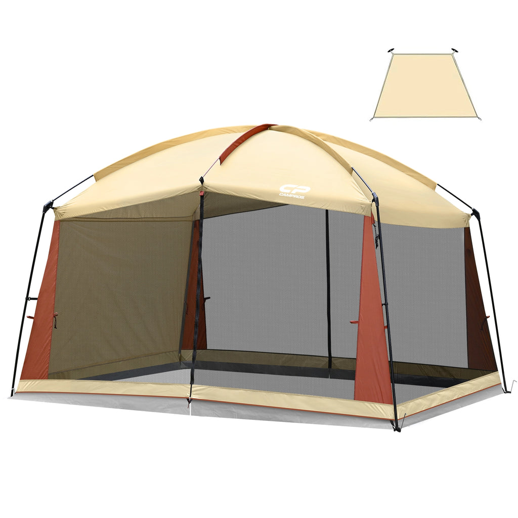 CAMPROS CP 12' × 10' Screen House Tent with Removable Wind &amp; Sun Panel – Outdoor Screen Shelter for Camping &amp; Patio