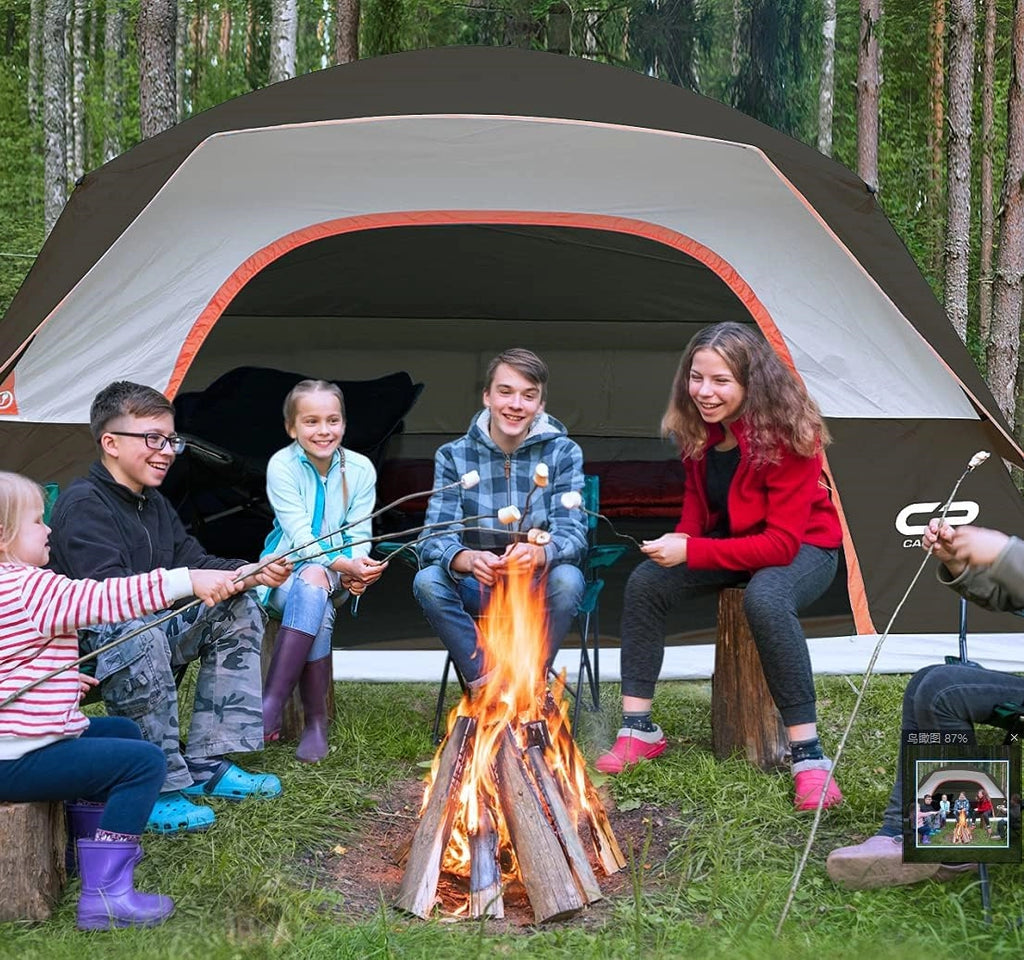 2/4/6 Person Camping Tent, Waterproof Windproof Easy Setup Dome Tent