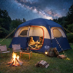 CAMPROS CP 6-Person Family Camping Tent | Rainproof Durable Dome Tent with Large Mesh Windows, 72in Center Height