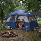 CAMPROS CP 6-Person Family Camping Tent | Rainproof Durable Dome Tent with Large Mesh Windows, 72in Center Height