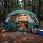CAMPROS CP 6-Person Family Camping Tent | Rainproof Durable Dome Tent with Large Mesh Windows, 72in Center Height