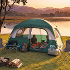 CAMPROS CP 6-Person Family Camping Tent | Rainproof Durable Dome Tent with Large Mesh Windows, 72in Center Height