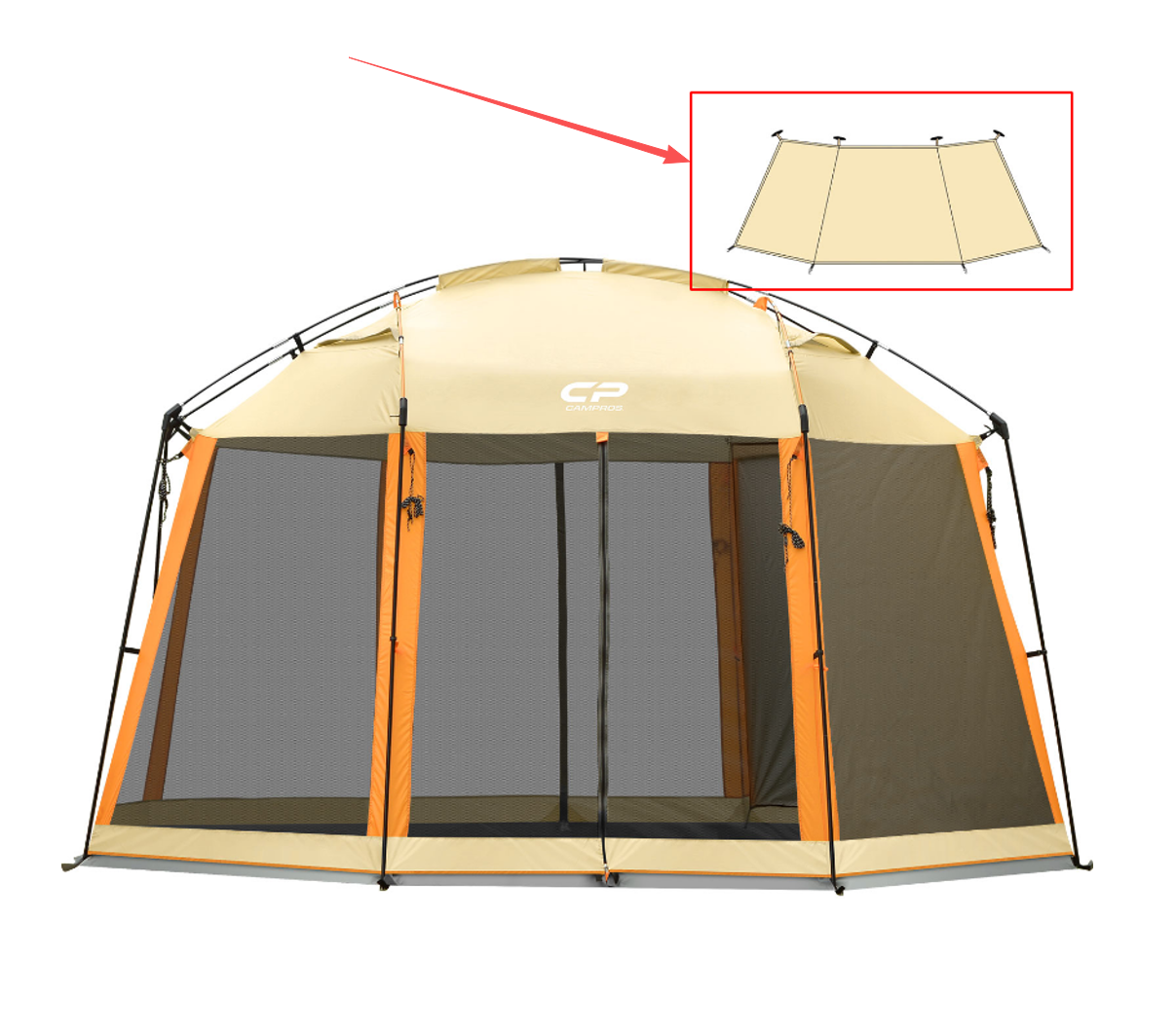 CAMPROS CP 3-Panel Curtain Accessory (Khaki, Tent Not Included)