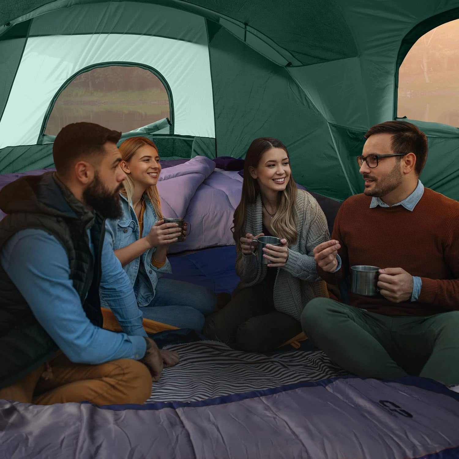CAMPROS CP 10-Person Family Cabin Tent | Waterproof 2-Room Camping Tent - Camping Tents - CAMPROS CP
