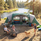 CAMPROS CP 12-Person Family Camping Tent | Rainproof Durable 3-Room Dome Tent for Big Families, Quick 10-Min Setup - CAMPROS CP