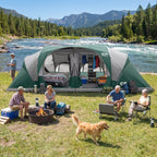 CAMPROS CP 12-Person Family Camping Tent | Rainproof Durable 3-Room Dome Tent for Big Families, Quick 10-Min Setup - CAMPROS CP