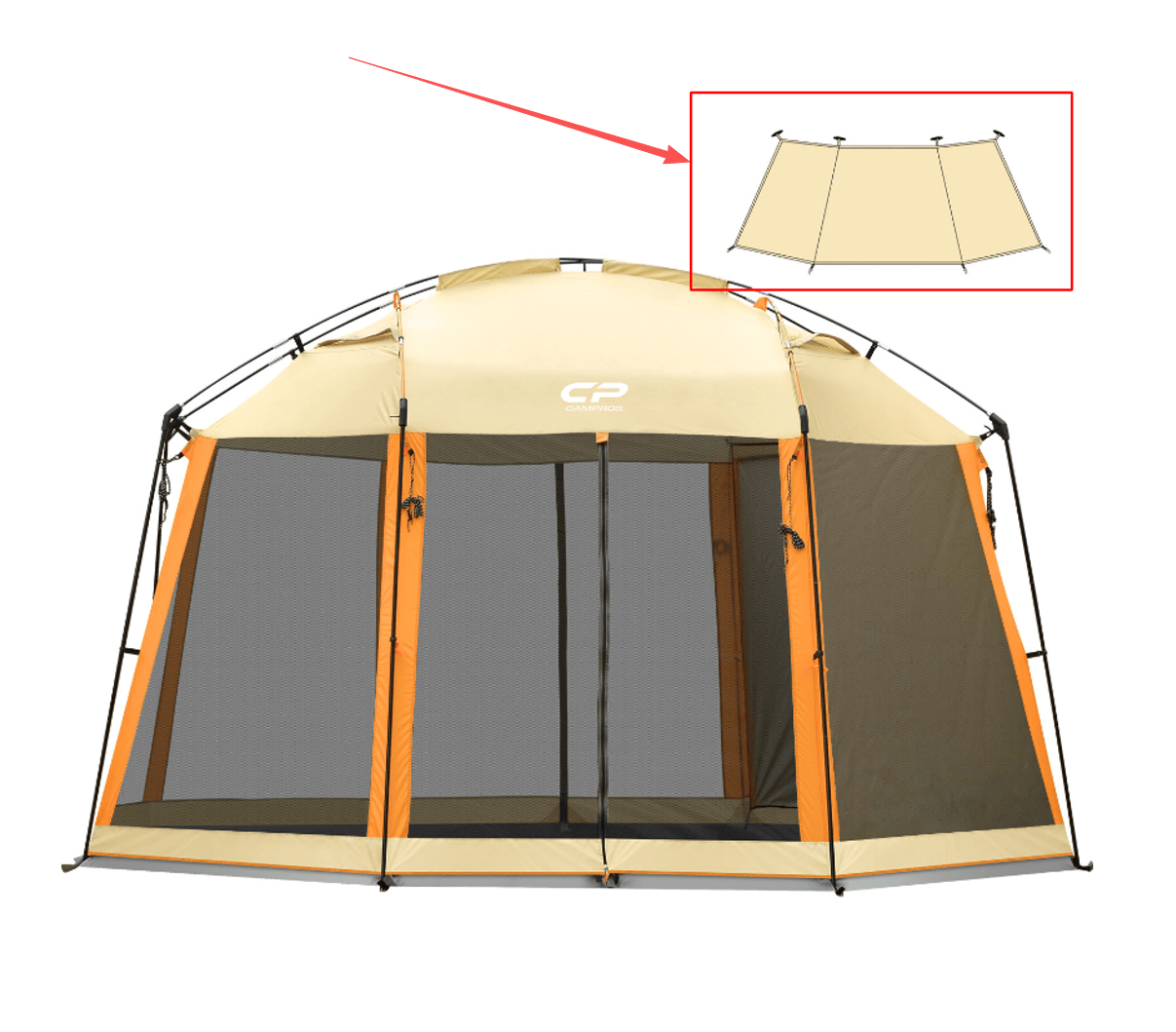 CAMPROS CP 3-Panel Curtain Accessory (Khaki, Tent Not Included) - CAMPROS CP