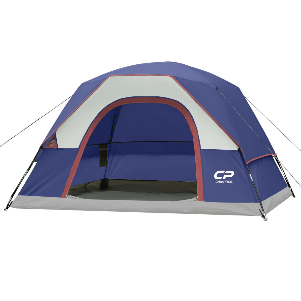 CAMPROS CP 4-Person Family Camping Tent | Rainproof Durable Dome Tent with Mesh Roof for Stargazing, Lightweight 8.2lbs