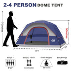 CAMPROS CP 4 - Person Camping Tent | 8' x 7' x 50" Waterproof Dome Tent | Amazon Top 13 Best Seller with 1,700+ Reviews - Camping Tents - CAMPROS CP