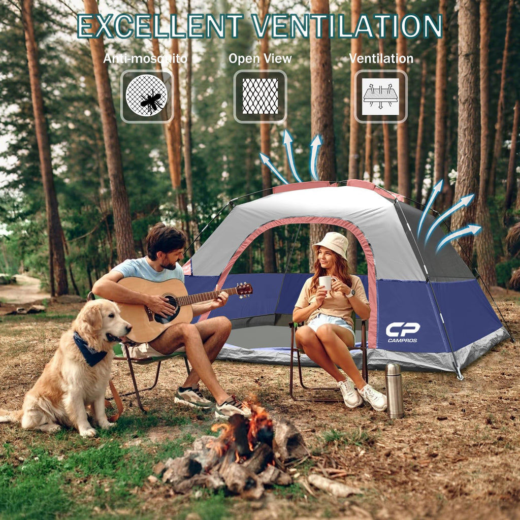 CAMPROS CP 4 - Person Camping Tent | 8' x 7' x 50" Waterproof Dome Tent | Amazon Top 13 Best Seller with 1,700+ Reviews - Camping Tents - CAMPROS CP