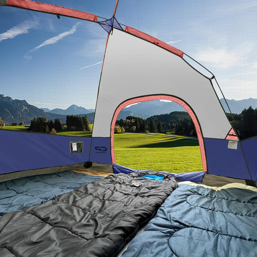 CAMPROS CP 4-Person Family Camping Tent | Rainproof Durable Dome Tent with Mesh Roof for Stargazing, Lightweight 8.2lbs - Camping Tents - CAMPROS CP