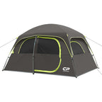 CAMPROS CP 6-Person Family Camping Tent | Rainproof Durable Dome Tent with Large Mesh Windows, 72in Center Height - Camping Tents - CAMPROS CP