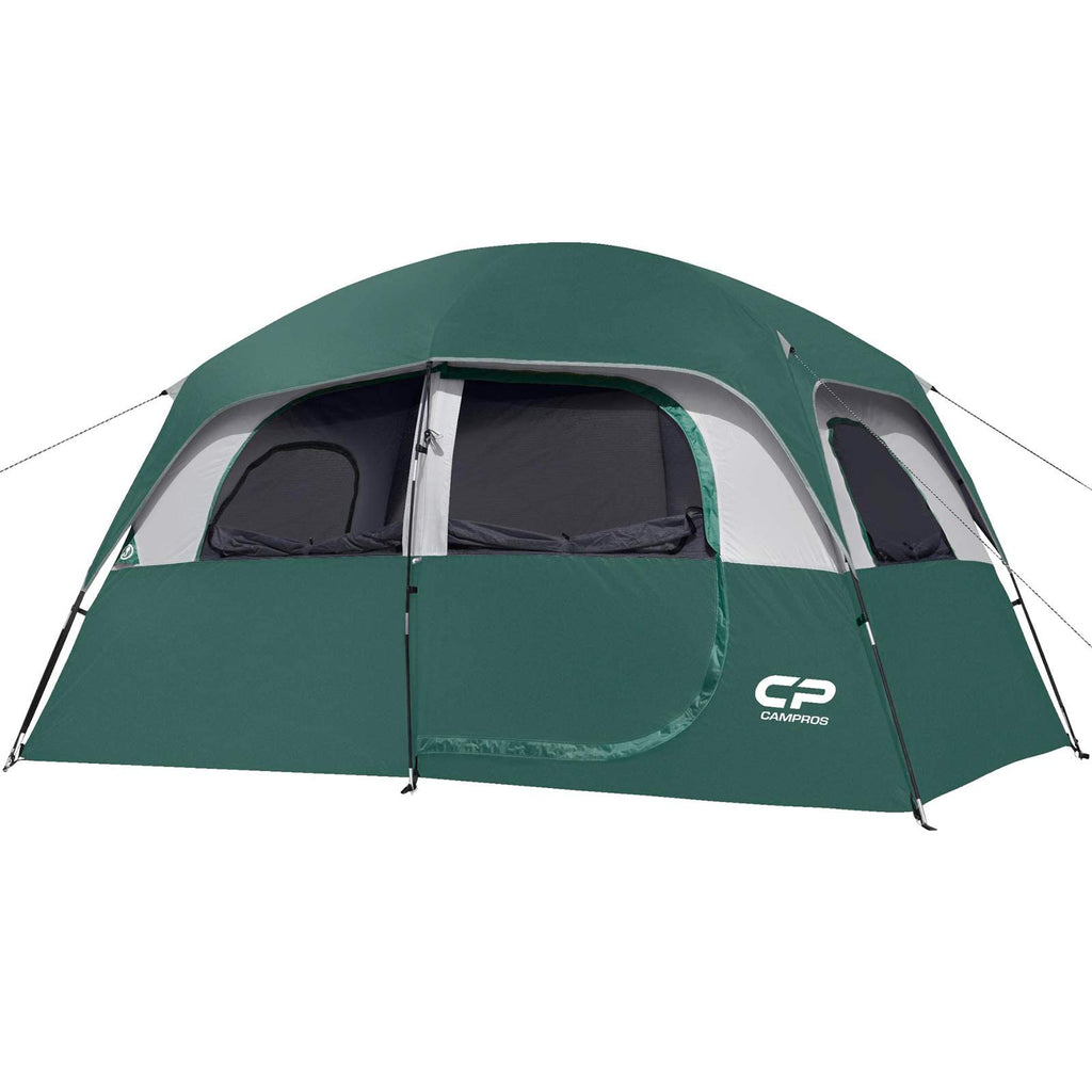 CAMPROS CP 6-Person Family Camping Tent | Rainproof Durable Dome Tent with Large Mesh Windows, 72in Center Height - Camping Tents - CAMPROS CP