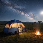 CAMPROS CP 6-Person Family Camping Tent | Rainproof Durable Dome Tent with Large Mesh Windows, 72in Center Height - Camping Tents - CAMPROS CP