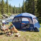 CAMPROS CP 6-Person Family Camping Tent | Rainproof Durable Dome Tent with Large Mesh Windows, 72in Center Height - Camping Tents - CAMPROS CP