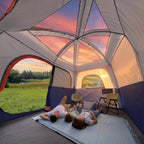 CAMPROS CP 6-Person Family Camping Tent | Rainproof Durable Dome Tent with Large Mesh Windows, 72in Center Height - Camping Tents - CAMPROS CP