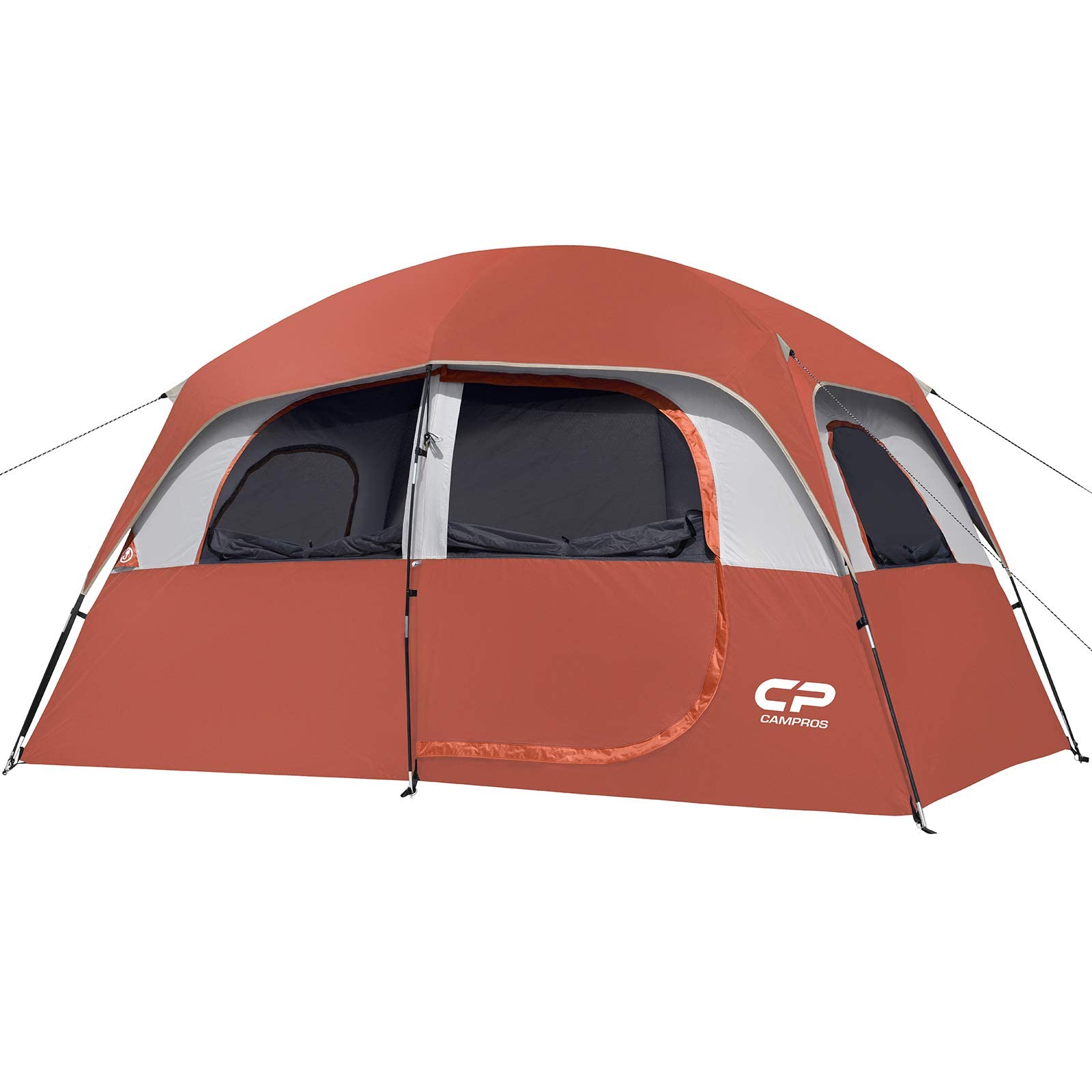 CAMPROS CP 6-Person Family Camping Tent | Rainproof Durable Dome Tent with Large Mesh Windows, 72in Center Height - Camping Tents - CAMPROS CP