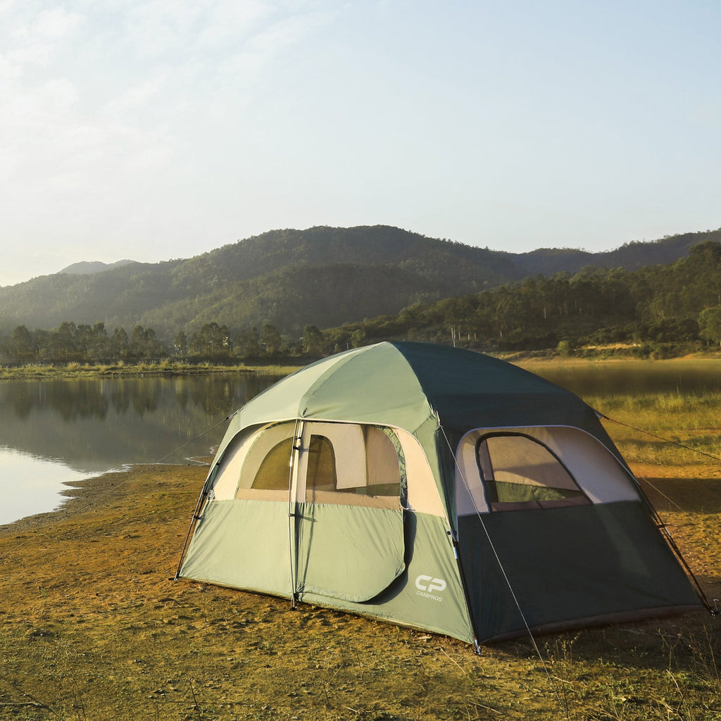 CAMPROS CP 6 - Person Family Camping Tent - Top - Rated Upgraded Waterproof Dome Tent with Rainfly - Camping Tents - CAMPROS CP