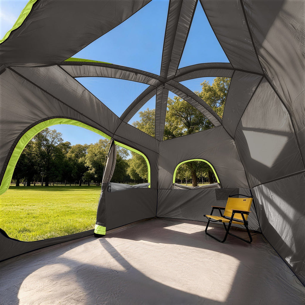 CAMPROS CP 6 - Person Family Camping Tent - Top - Rated Upgraded Waterproof Dome Tent with Rainfly - Camping Tents - CAMPROS CP
