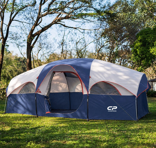 CAMPROS CP 8-Person Family Camping Tent | 2-Room Rainproof Dome Tent - Camping Tents - CAMPROS CP