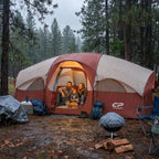 CAMPROS CP 8-Person Family Camping Tent | Rainproof Heavy Duty 2-Room Dome Tent, Easy 5-Min Setup - Camping Tents - CAMPROS CP
