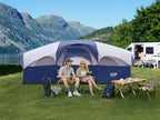 CAMPROS CP 8-Person Family Camping Tent | Rainproof Heavy Duty 2-Room Dome Tent, Easy 5-Min Setup - Camping Tents - CAMPROS CP