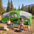 CAMPROS CP 8-Person Family Camping Tent | Rainproof Heavy Duty 2-Room Dome Tent, Easy 5-Min Setup - Camping Tents - CAMPROS CP