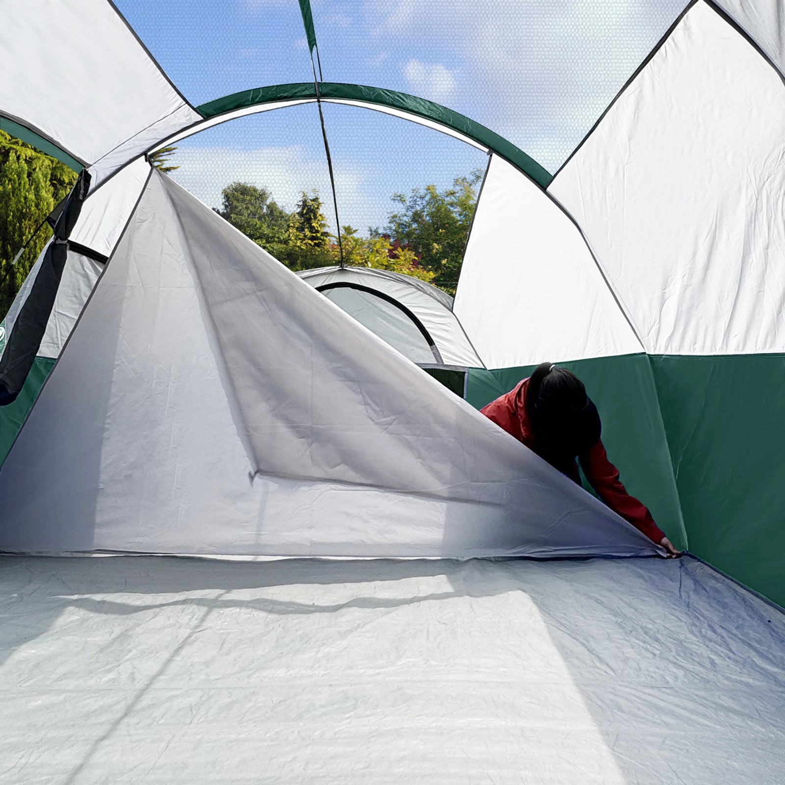 CAMPROS CP 8-Person Family Camping Tent | 2-Room Rainproof Dome Tent