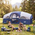 CAMPROS CP 8-Person Family Camping Tent | Rainproof Heavy Duty 2-Room Dome Tent, Easy 5-Min Setup - Camping Tents - CAMPROS CP