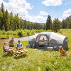 CAMPROS CP 8-Person Family Camping Tent | Rainproof Heavy Duty 2-Room Dome Tent, Easy 5-Min Setup - Camping Tents - CAMPROS CP