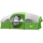 CAMPROS CP 8-Person Family Camping Tent | Rainproof Heavy Duty 2-Room Dome Tent, Easy 5-Min Setup - Camping Tents - CAMPROS CP
