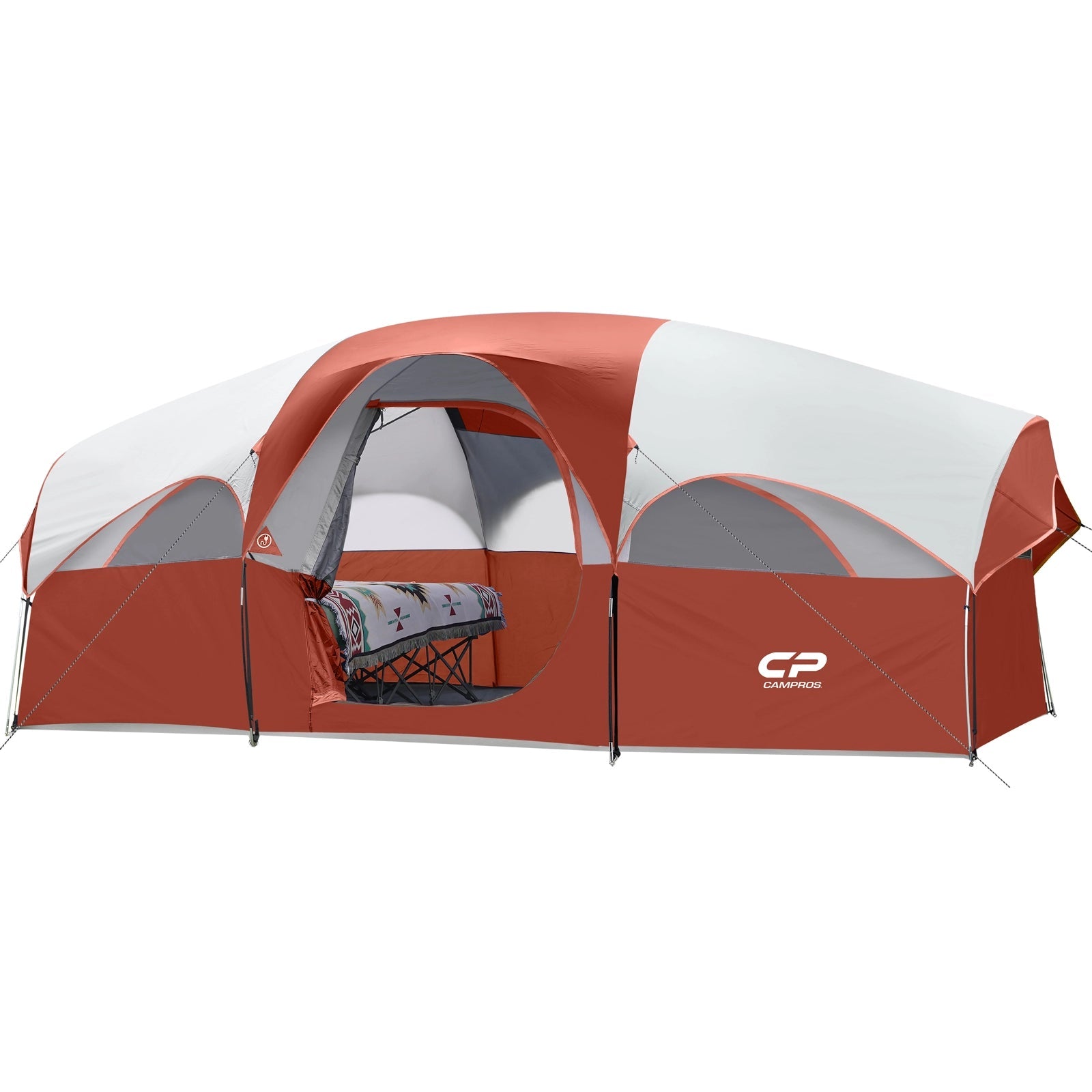 CAMPROS CP 8-Person Family Camping Tent | Rainproof Heavy Duty 2-Room Dome Tent, Easy 5-Min Setup - Camping Tents - CAMPROS CP