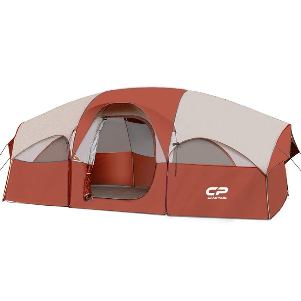 CAMPROS CP 8 - Person Family Tent: 5 - Minute Easy Setup, Weatherproof Cabin Tent with Room Divider - Camping Tents - CAMPROS CP