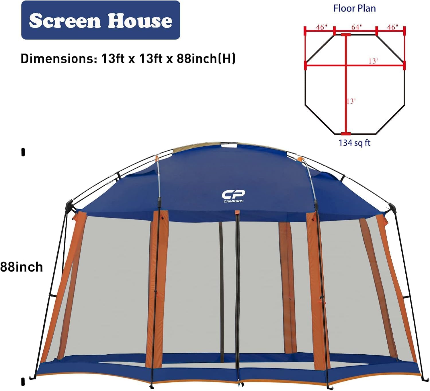 CAMPROS CP Screen House 13 x 13 Ft Replacement Poles丨CP-1313OS - CAMPROS CP
