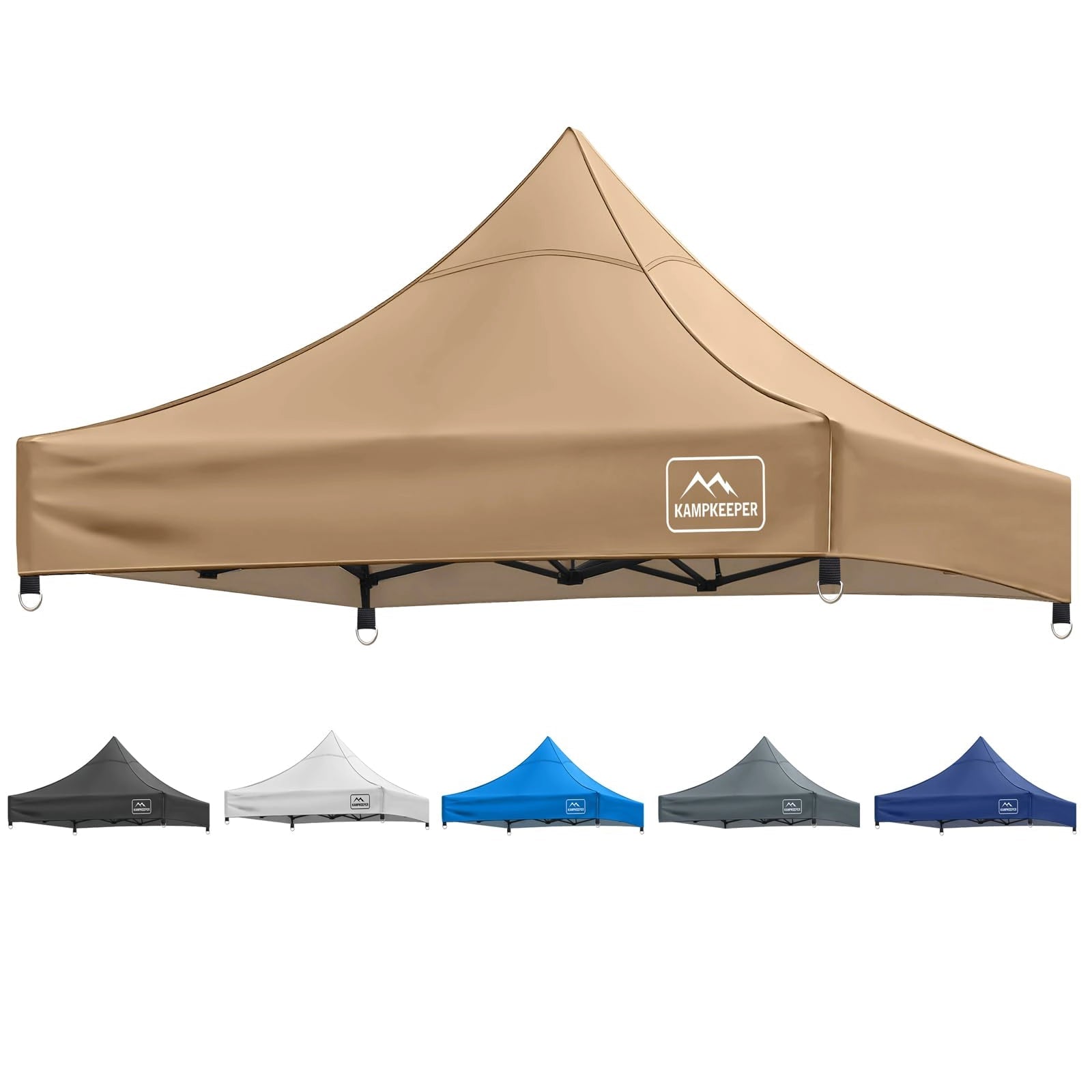 Canopy Replacement Top Cover for 10x10 Straight Leg Peak Tent, 500D PU Coated Polyester Waterproof UV Protection Outdoor Patio Commercial Sun Shade Roof, Top Only - CAMPROS CP
