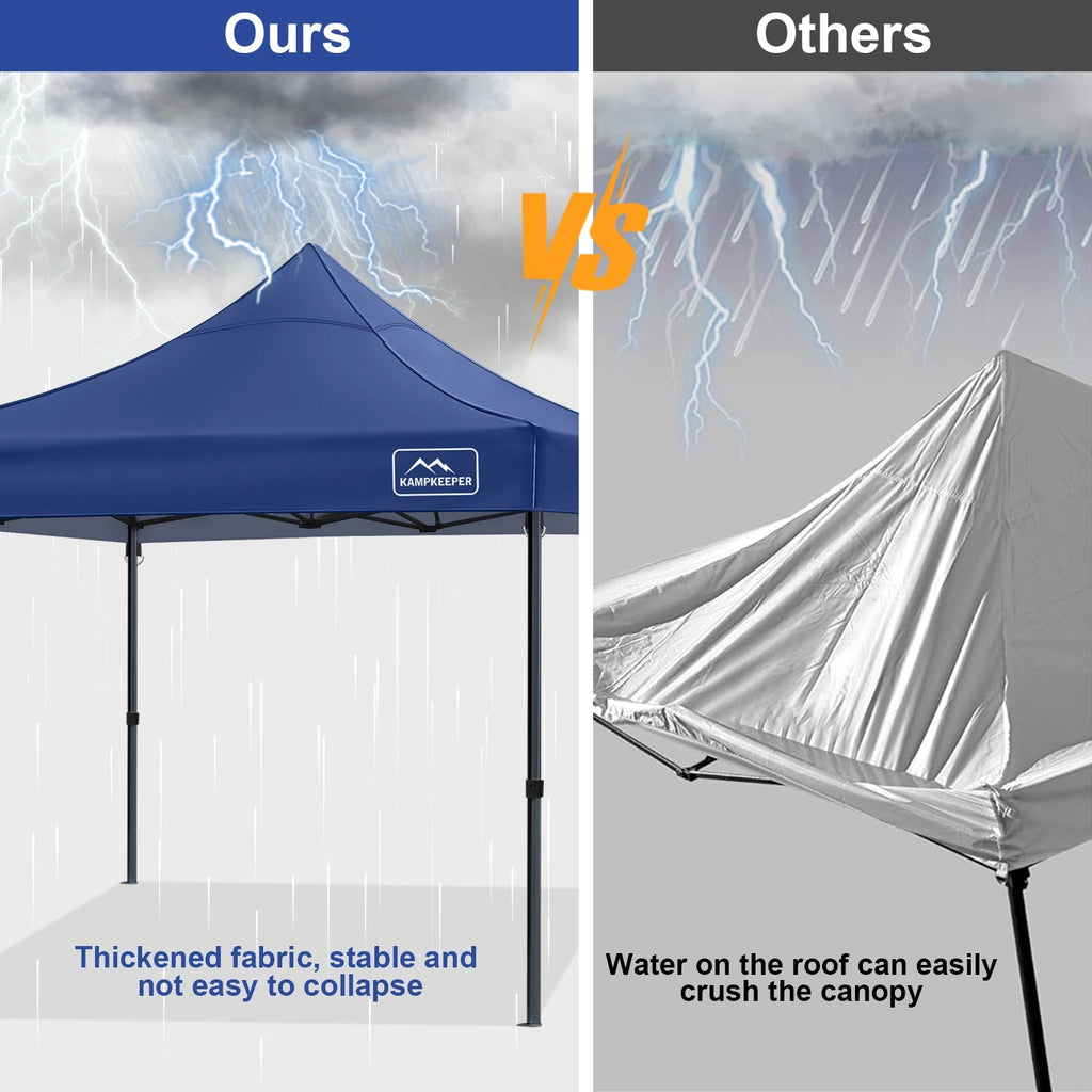 Canopy Replacement Top Cover for 10x10 Straight Leg Peak Tent, 500D PU Coated Polyester Waterproof UV Protection Outdoor Patio Commercial Sun Shade Roof, Top Only - CAMPROS CP