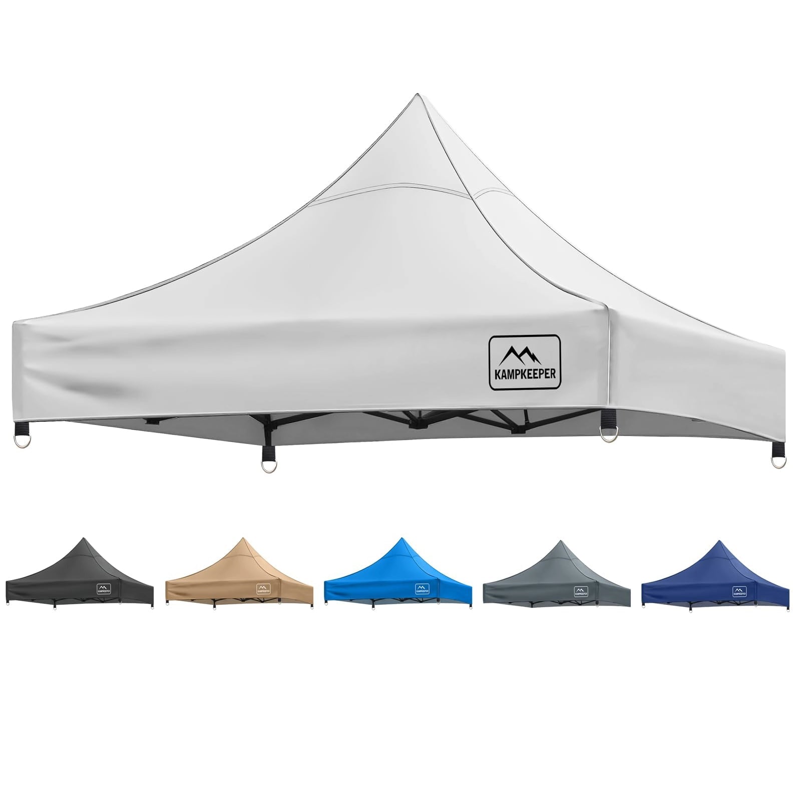 Canopy Replacement Top Cover for 10x10 Straight Leg Peak Tent, 500D PU Coated Polyester Waterproof UV Protection Outdoor Patio Commercial Sun Shade Roof, Top Only - CAMPROS CP