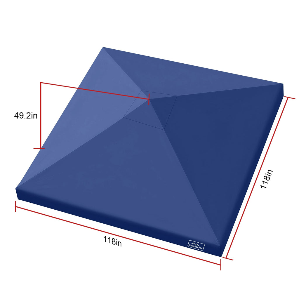 Canopy Replacement Top Cover for 10x10 Straight Leg Peak Tent, 500D PU Coated Polyester Waterproof UV Protection Outdoor Patio Commercial Sun Shade Roof, Top Only - CAMPROS CP