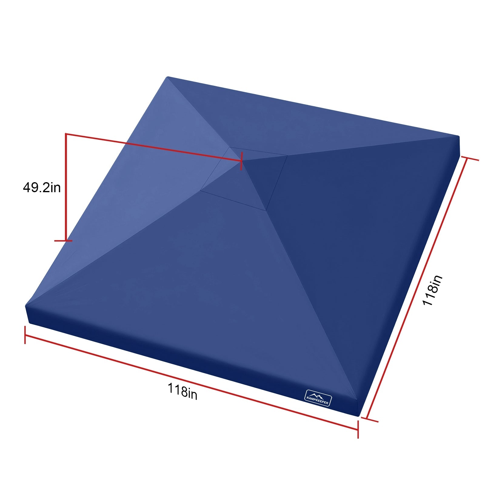 Canopy Replacement Top Cover for 10x10 Straight Leg Peak Tent, 500D PU Coated Polyester Waterproof UV Protection Outdoor Patio Commercial Sun Shade Roof, Top Only - CAMPROS CP