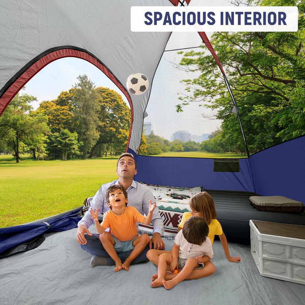 2/4/6 Person Camping Tent, Waterproof Windproof Easy Setup Dome Tent