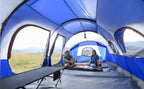 CAMPROS CP Tent 12-Person-Camping-Tents,3 Room Family Tents,Waterproof Windproof Family Tent with Top Rainfly,6 Large Mesh Windows,Double Layer,Easy Set Up, Portable with Carry Bag